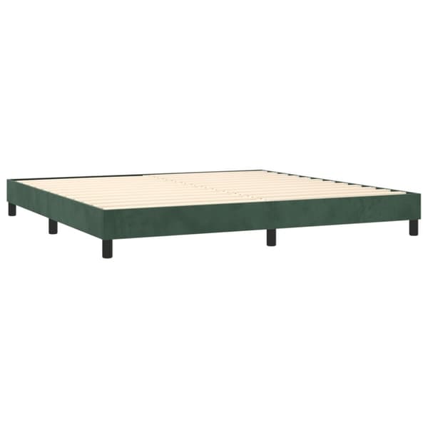 Boxspring-sängram mörkgrön 200x200 cm sammet