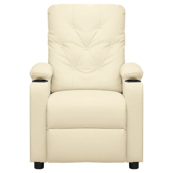 Reclinerfåtölj gräddvit konstläder