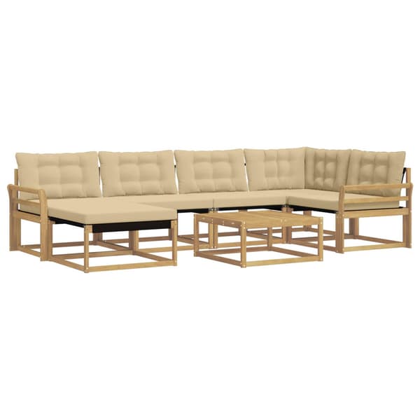 Utomhussoffset 7 pcs Vit och Beige 79 x 79 x 37 cm