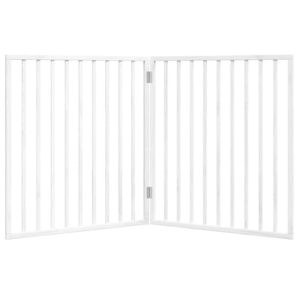 Hundgrind hopfällbar 2 paneler vit 160 cm poppelträ