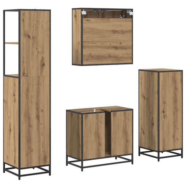 Badrumsmöbelset med låda 4 pcs Artisan Ek Konstruerat trä