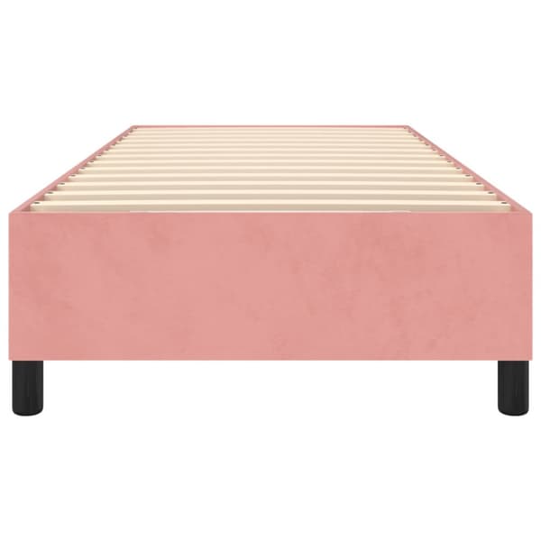 Boxspring-sängram rosa 90x190 cm sammet