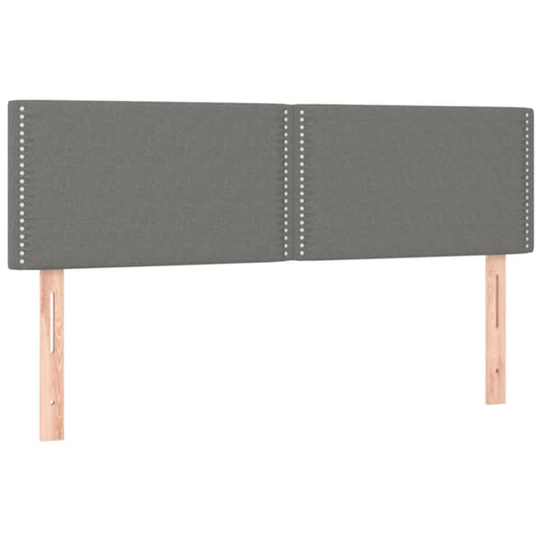 Ramsäng med madrass mörkgrå 140x190 cm tyg