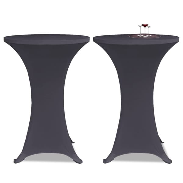 Bordsöverdrag 2 st 60 cm stretch antracit