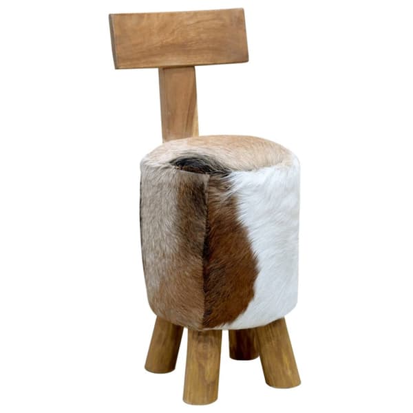 Pall getskinnsläder och massiv teak