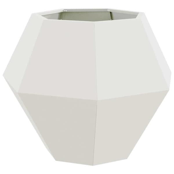 Planteringskärl 2 pcs Vit 75 x 75 x 60 cm Stål