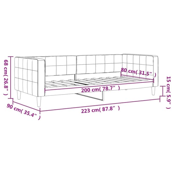 Dagbädd mörkgrå 80x200 cm sammet