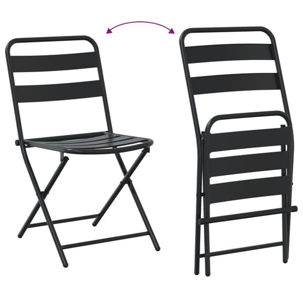 Trädgårds Bistro Set 3 pcs Antracit Stål