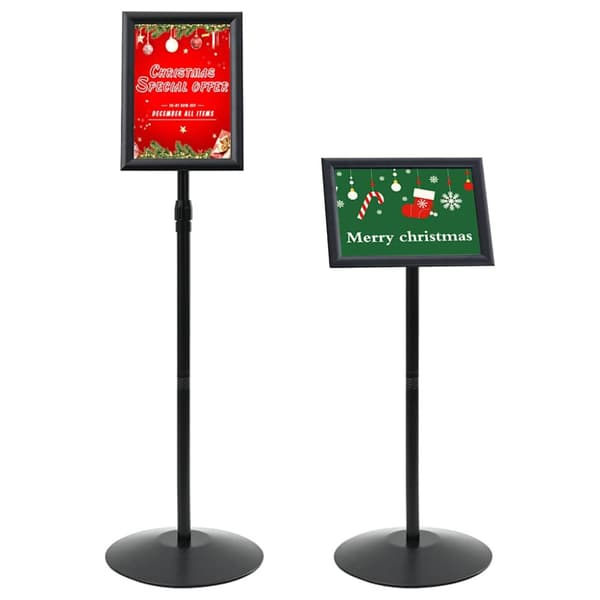 Pedestal affischställ Silver a4 PVC och stål