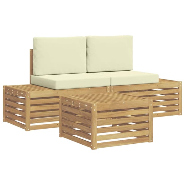 Utomhussoffset med kudde Vit 59 x 59 x 37 cm Polyester