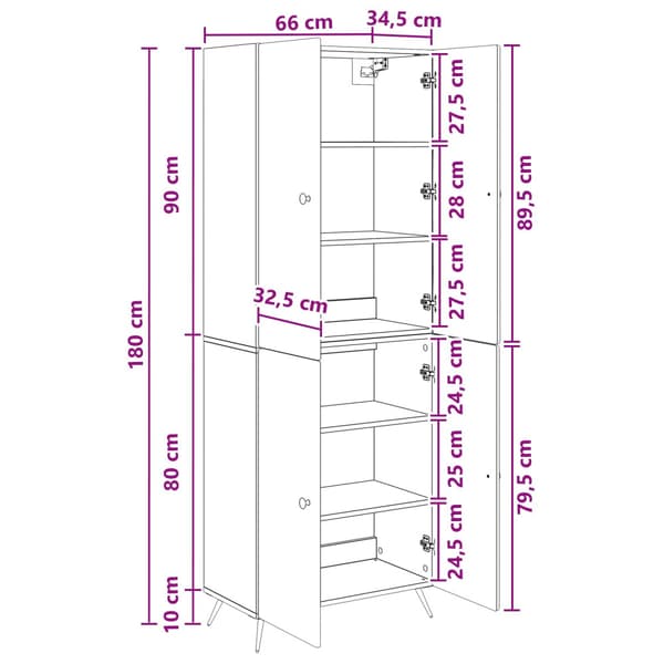Skåpset 2 pcs Rökt ek Konstruerat trä