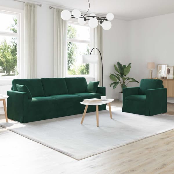 Soffset 2 pcs Mörkgrön 228 x 78 x 80 cm Sammet