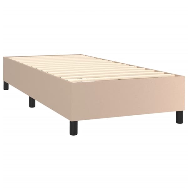 Boxspring-sängram cappuccino 90x200 cm konstläder