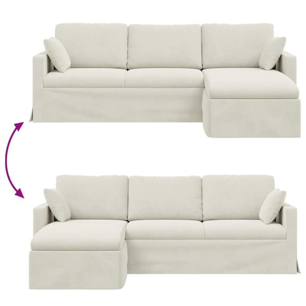 Soffa Kräm 228 x 134 x 80 cm Sammet