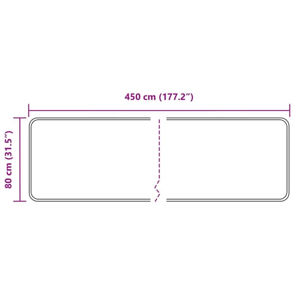 Mattlöpare MARSA Grå 80 x 450 cm Polyester och PVC