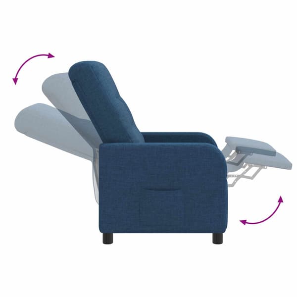 Massagefåtölj Blå Tyg