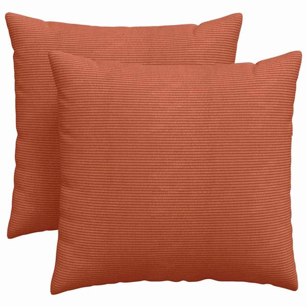 Sofakuddar 2 pcs Röd orange 45 x 45 cm Kordread tyg