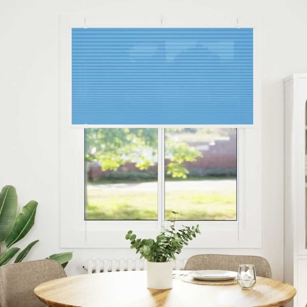 Plisserad persienn blå 105x150 cm tyg bredd 104,4cm polyester