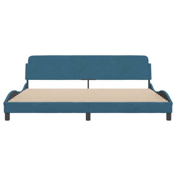 Bed Frame "Dover" Blue 200x200 cm Velvet