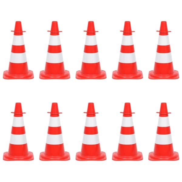 Trafikkoner med 10 m kedja röd och vit