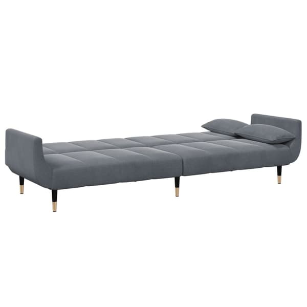 Bäddsoffa 2-sits med fotpall mörkgrå sammet