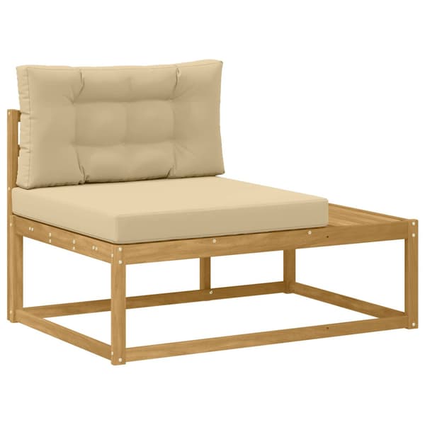 Utomhussoffset med kudde Vit 79 x 79 x 37 cm Polyester