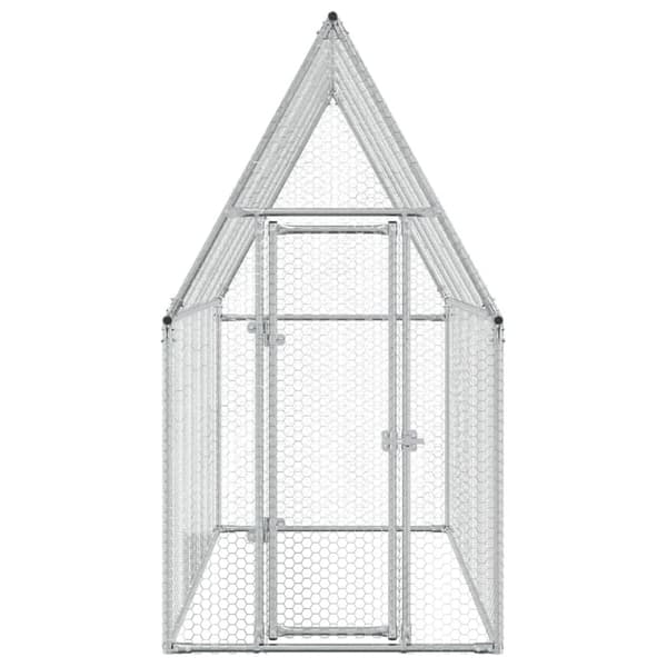 Hönsbur silver 200x100x190 cm galvaniserat stål