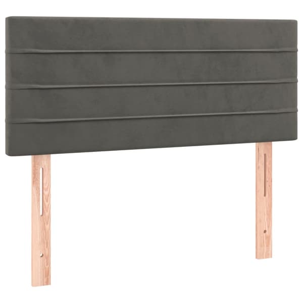 Ramsäng med madrass mörkgrå 90x200 cm sammet