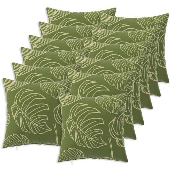 Kuddöverdrag 12 st HEERLEN Bladdesign 45 x 45 cm Polyester