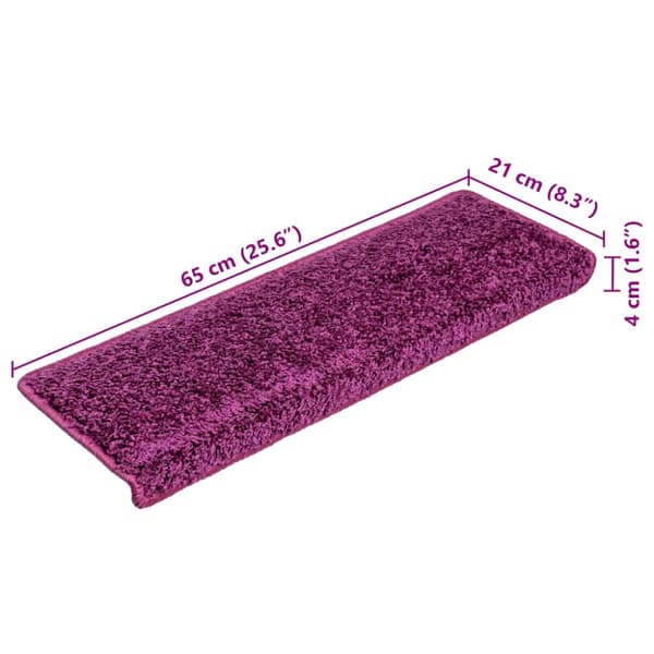 Trappmattor 20 st 65x21x4 cm violett rektangulär kant
