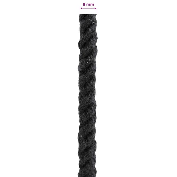 Rep Svart 0,8 x 0,8 x 5000 cm Bomull