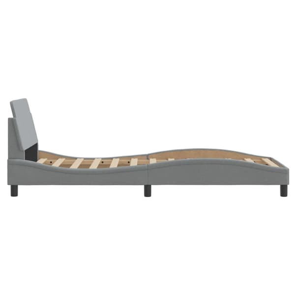 Bed Frame "Dover" Light Grey 90x190 cm Fabric
