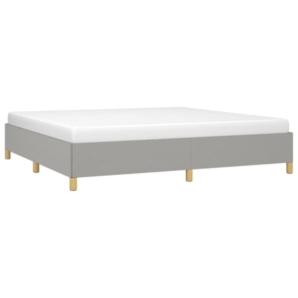 Sängram utan madrass ljusgrå 200x200 cm tyg