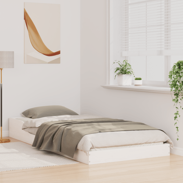 Sängram Vit 80 x 210 cm Massiv furu