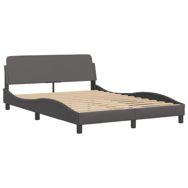 Bed Frame with LED without Mattress "Hvar" Grey 120x200 cm
