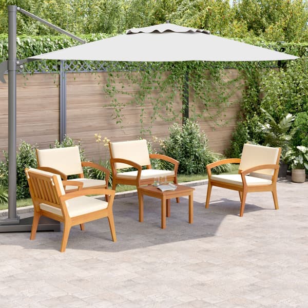Bistroset med kudde 5 pcs Brun Polyester