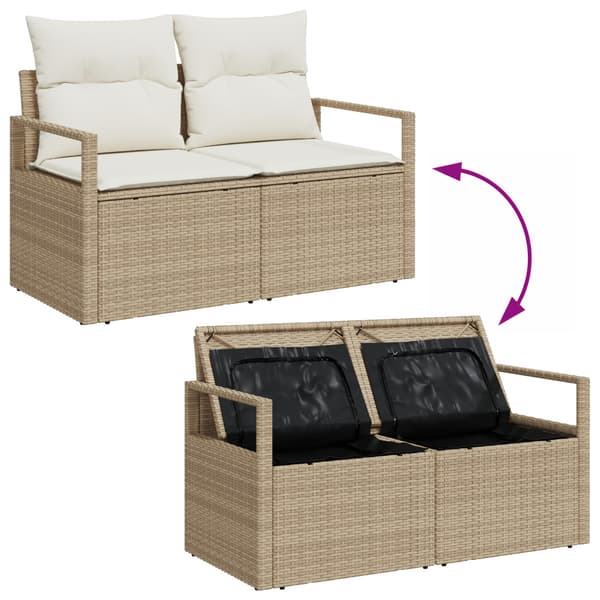 Soffset 4 st Beige och gräddfärgad konstrotting