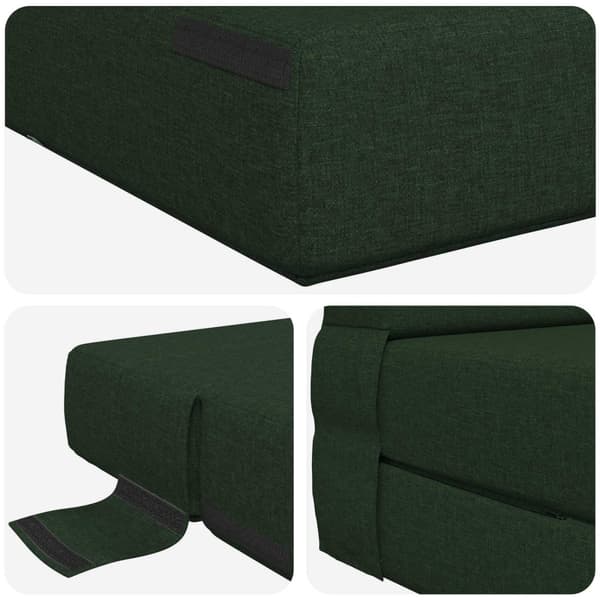 Fällsoffa säng Mörkgrön 190 x 70 x 15 cm tyg