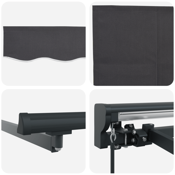 Markisram Antracit 450 × 300 cm Polyester med PU-beläggning