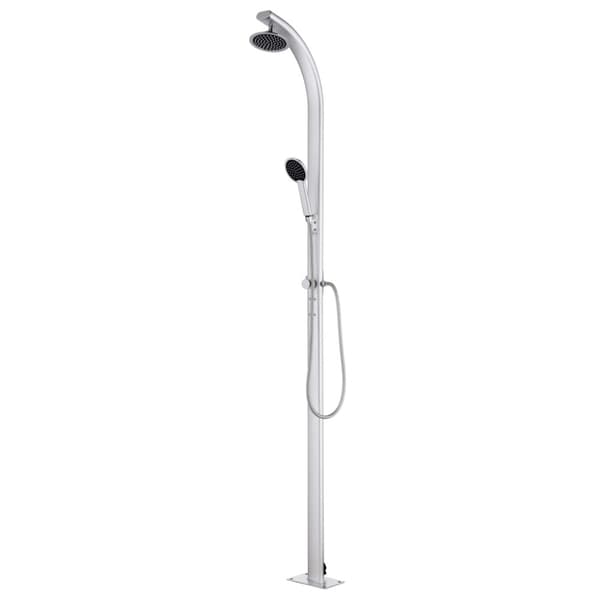 Trädgårdsdusch med grått golv 220 cm aluminium