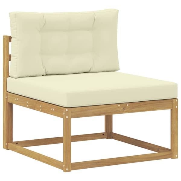 Utomhussoffset 9 pcs Vit och grädde 79 x 79 x 37 cm Polyester