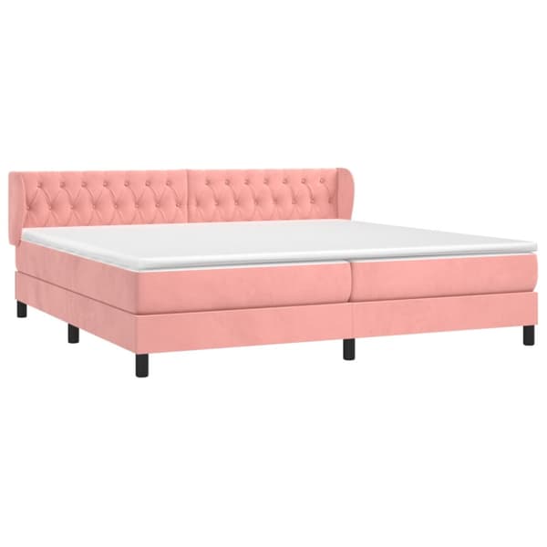 Ramsäng med madrass rosa 200x200 cm sammet