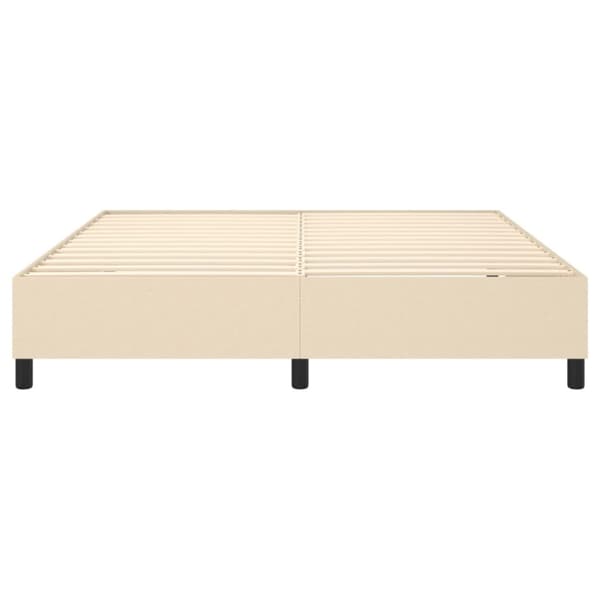 Boxspring-sängram gräddvit 160x200 cm tyg