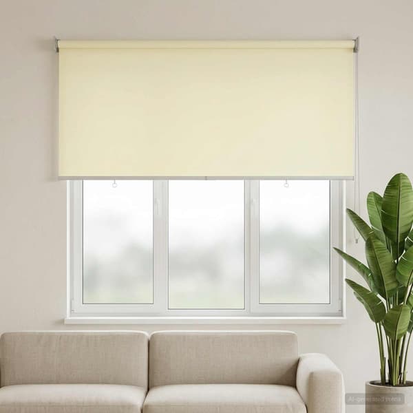 Rullgardin UV-skydd Gräddvit 120 x 140 cm Polyester