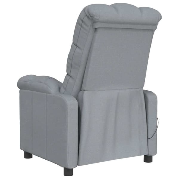 Massagefåtölj ljusgrå tyg