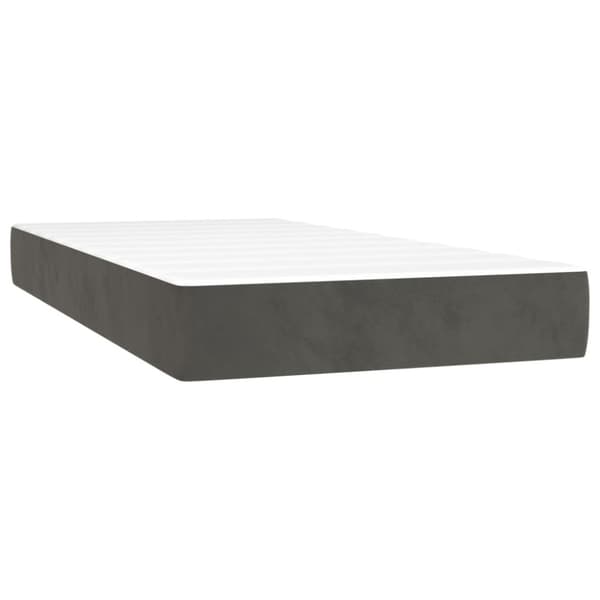 Ramsäng med madrass mörkgrå 90x200 cm sammet