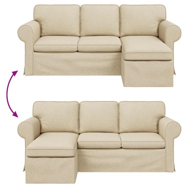 Soffa Kräm 195 x 138 x 80 cm tyg