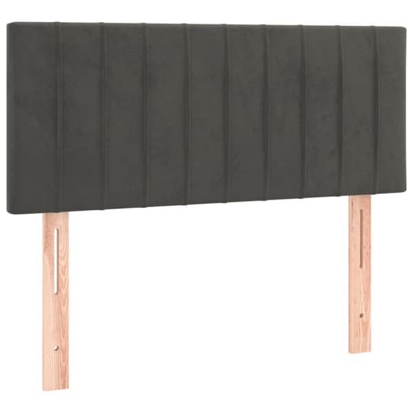 Ramsäng med madrass mörkgrå 80x200 cm sammet