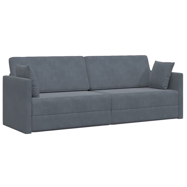 Golvbäddsoffa Mörkgrå 213 x 70 x 77 cm Sammet