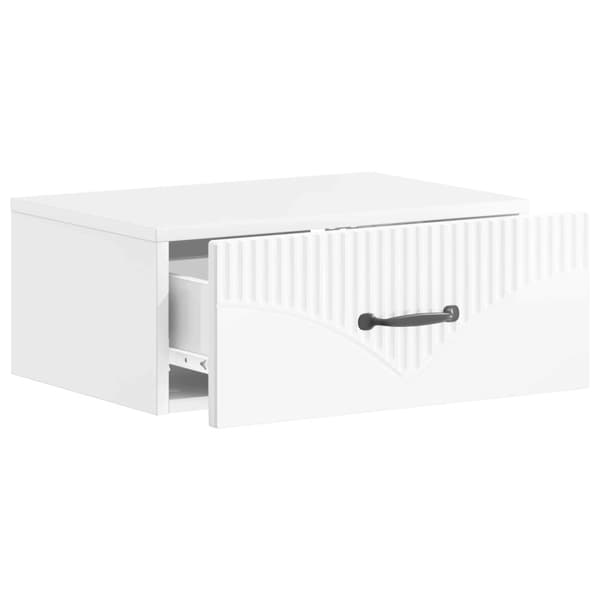 Väggmonterat Sängbord 2 pcs Vit högglans 49 x 34,5 x 20 cm